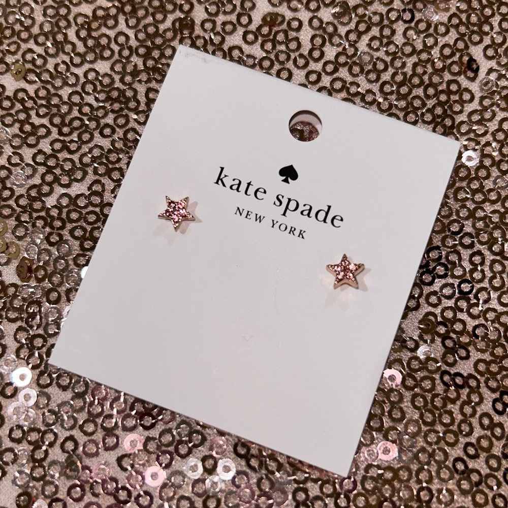 Kate Spade Pavé Mini Star Studs in Rose Gold/Pink